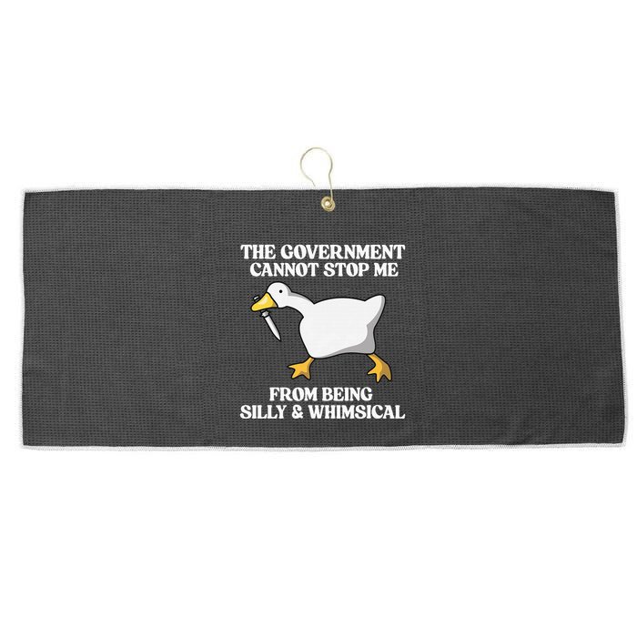 The Government Cannot Stop Me From Being Silly And Whimsical Large Microfiber Waffle Golf Towel