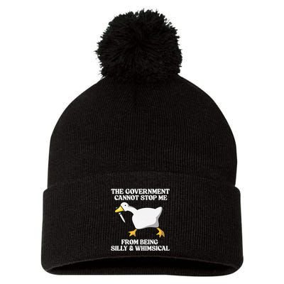 The Government Cannot Stop Me From Being Silly And Whimsical Pom Pom 12in Knit Beanie