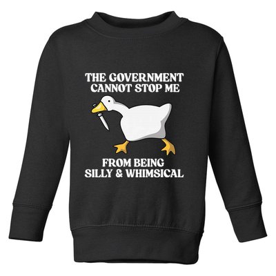 The Government Cannot Stop Me From Being Silly And Whimsical Toddler Sweatshirt