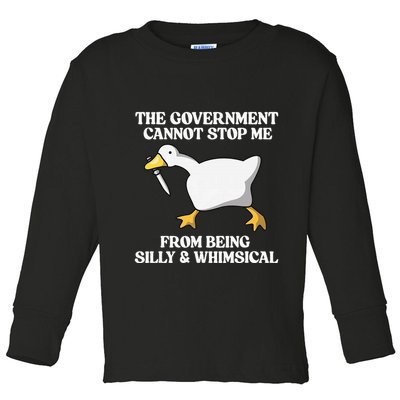The Government Cannot Stop Me From Being Silly And Whimsical Toddler Long Sleeve Shirt