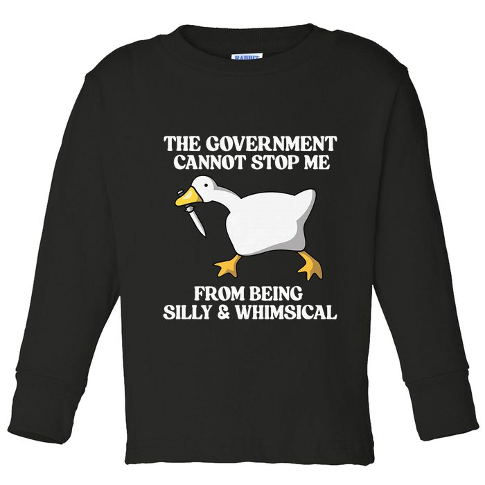 The Government Cannot Stop Me From Being Silly And Whimsical Toddler Long Sleeve Shirt