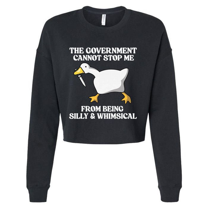 The Government Cannot Stop Me From Being Silly And Whimsical Cropped Pullover Crew