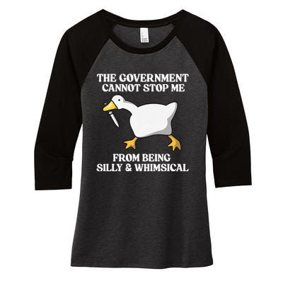 The Government Cannot Stop Me From Being Silly And Whimsical Women's Tri-Blend 3/4-Sleeve Raglan Shirt