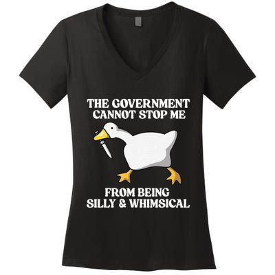 The Government Cannot Stop Me From Being Silly And Whimsical Women's V-Neck T-Shirt