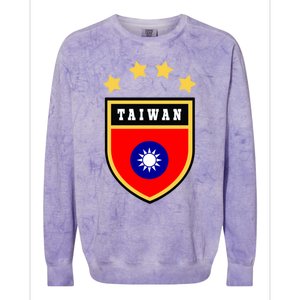 Taiwan Gift Coat Of Arms Tee Flag Souvenir Taipei Funny Gift Colorblast Crewneck Sweatshirt