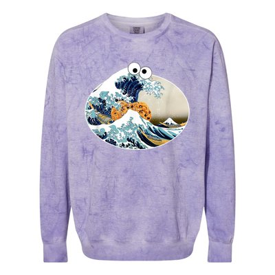 The Great Cookie Eating Wave Off Kanagawa Googly Colorblast Crewneck Sweatshirt