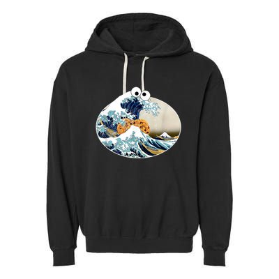 The Great Cookie Eating Wave Off Kanagawa Googly Garment-Dyed Fleece Hoodie