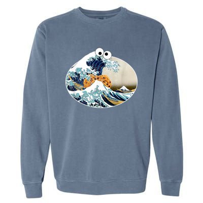 The Great Cookie Eating Wave Off Kanagawa Googly Garment-Dyed Sweatshirt