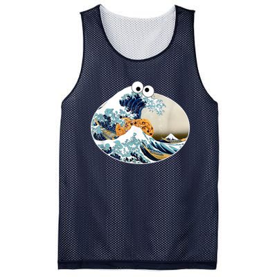 The Great Cookie Eating Wave Off Kanagawa Googly Mesh Reversible Basketball Jersey Tank