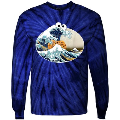 The Great Cookie Eating Wave Off Kanagawa Googly Tie-Dye Long Sleeve Shirt