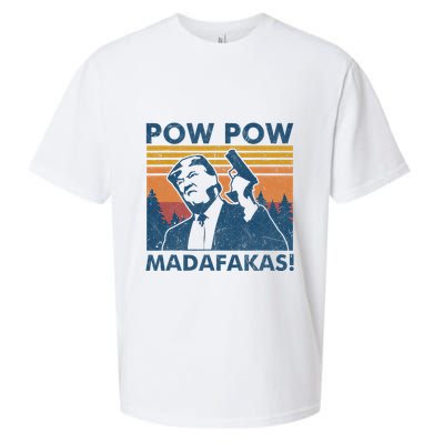Trump Gun Cat Pew Pew Madafakas Vintage Crazy Funny Pow Pow Sueded Cloud Jersey T-Shirt