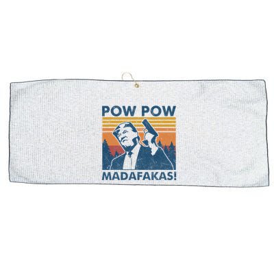 Trump Gun Cat Pew Pew Madafakas Vintage Crazy Funny Pow Pow Large Microfiber Waffle Golf Towel