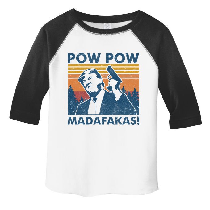 Trump Gun Cat Pew Pew Madafakas Vintage Crazy Funny Pow Pow Toddler Fine Jersey T-Shirt