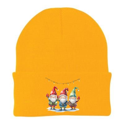 Three Gnomies Christmas Lighgreat Gift Funny Gnomies Lover Xmas Gift Knit Cap Winter Beanie