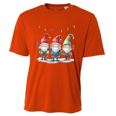 Three Gnomies Christmas Lighgreat Gift Funny Gnomies Lover Xmas Gift Cooling Performance Crew T-Shirt