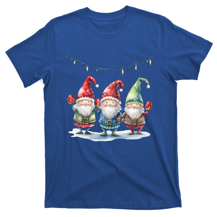 Three Gnomies Christmas Lighgreat Gift Funny Gnomies Lover Xmas Gift T-Shirt