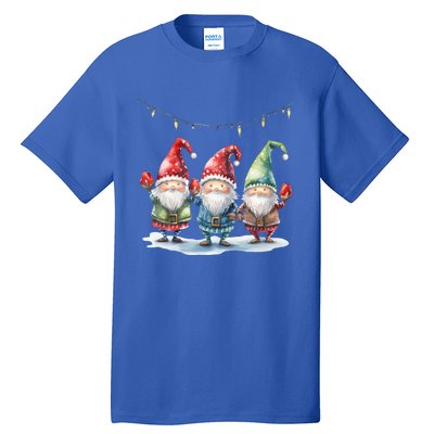 Three Gnomies Christmas Lighgreat Gift Funny Gnomies Lover Xmas Gift Tall T-Shirt