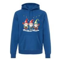 Three Gnomies Christmas Lighgreat Gift Funny Gnomies Lover Xmas Gift Premium Hoodie