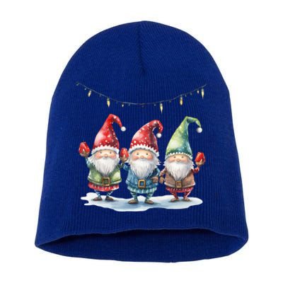 Three Gnomies Christmas Lighgreat Gift Funny Gnomies Lover Xmas Gift Short Acrylic Beanie