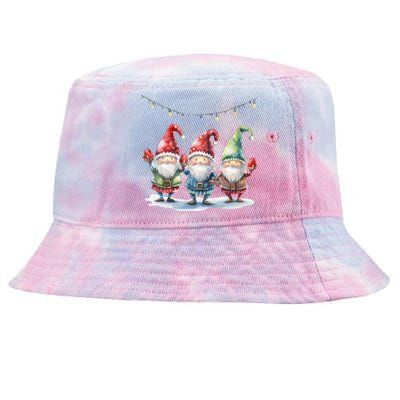 Three Gnomies Christmas Lighgreat Gift Funny Gnomies Lover Xmas Gift Tie-Dyed Bucket Hat