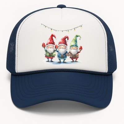 Three Gnomies Christmas Lighgreat Gift Funny Gnomies Lover Xmas Gift Trucker Hat