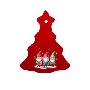 Three Gnomies Christmas Lighgreat Gift Funny Gnomies Lover Xmas Gift Ceramic Tree Ornament