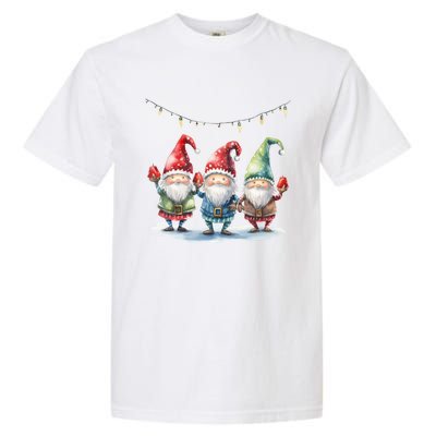 Three Gnomies Christmas Lighgreat Gift Funny Gnomies Lover Xmas Gift Garment-Dyed Heavyweight T-Shirt