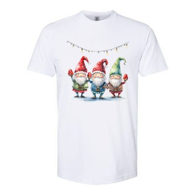 Three Gnomies Christmas Lighgreat Gift Funny Gnomies Lover Xmas Gift Softstyle CVC T-Shirt