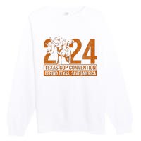 Texas Gop Convention Defend Texas Save America Premium Crewneck Sweatshirt