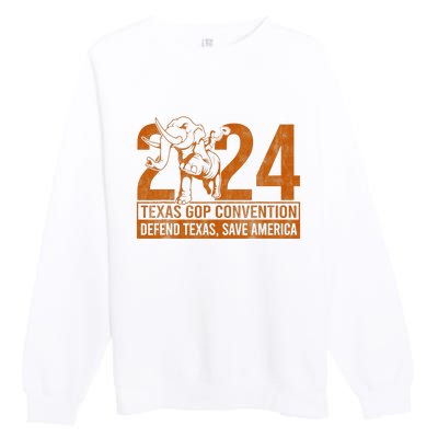 Texas Gop Convention Defend Texas Save America Premium Crewneck Sweatshirt