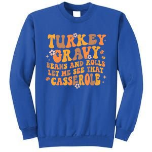 Turkey Gravy Casserole Autumn Fall Thanksgiving Groovy Retro Gift Sweatshirt