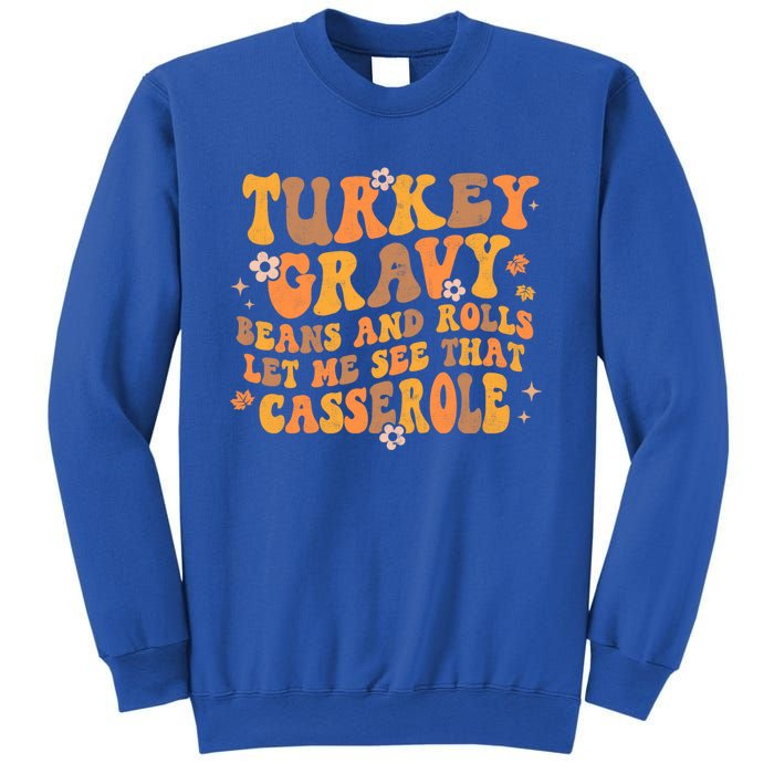 Turkey Gravy Casserole Autumn Fall Thanksgiving Groovy Retro Gift Sweatshirt