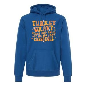 Turkey Gravy Casserole Autumn Fall Thanksgiving Groovy Retro Gift Premium Hoodie