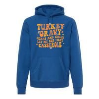 Turkey Gravy Casserole Autumn Fall Thanksgiving Groovy Retro Gift Premium Hoodie