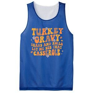 Turkey Gravy Casserole Autumn Fall Thanksgiving Groovy Retro Gift Mesh Reversible Basketball Jersey Tank