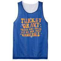 Turkey Gravy Casserole Autumn Fall Thanksgiving Groovy Retro Gift Mesh Reversible Basketball Jersey Tank