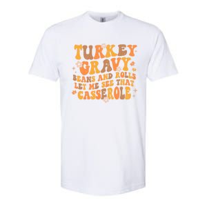 Turkey Gravy Casserole Autumn Fall Thanksgiving Groovy Retro Gift Softstyle CVC T-Shirt