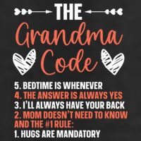 The Grandma Code Granny Grandmother Grandparent Gift 7 Panel Mesh Trucker Snapback Hat