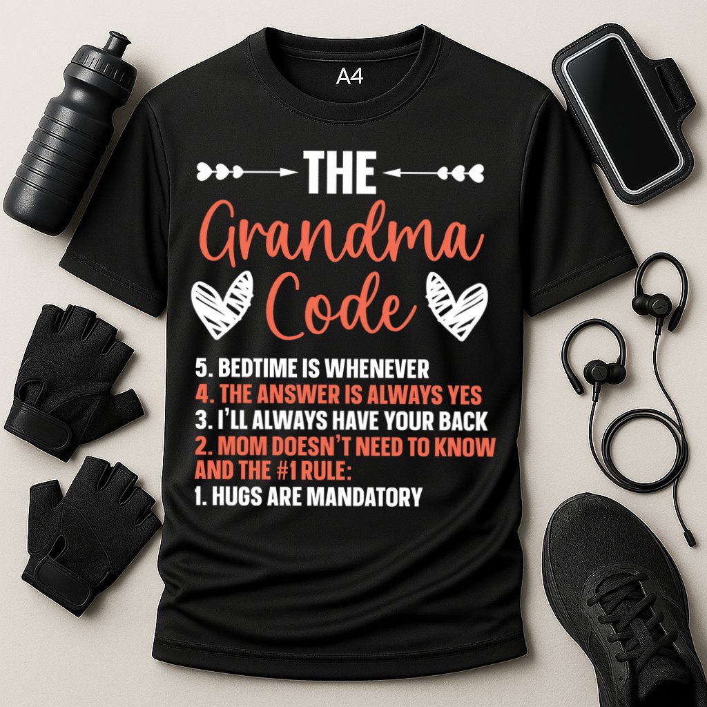 The Grandma Code Granny Grandmother Grandparent Gift Cooling Performance Crew T-Shirt