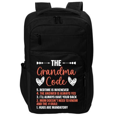The Grandma Code Granny Grandmother Grandparent Gift Impact Tech Backpack