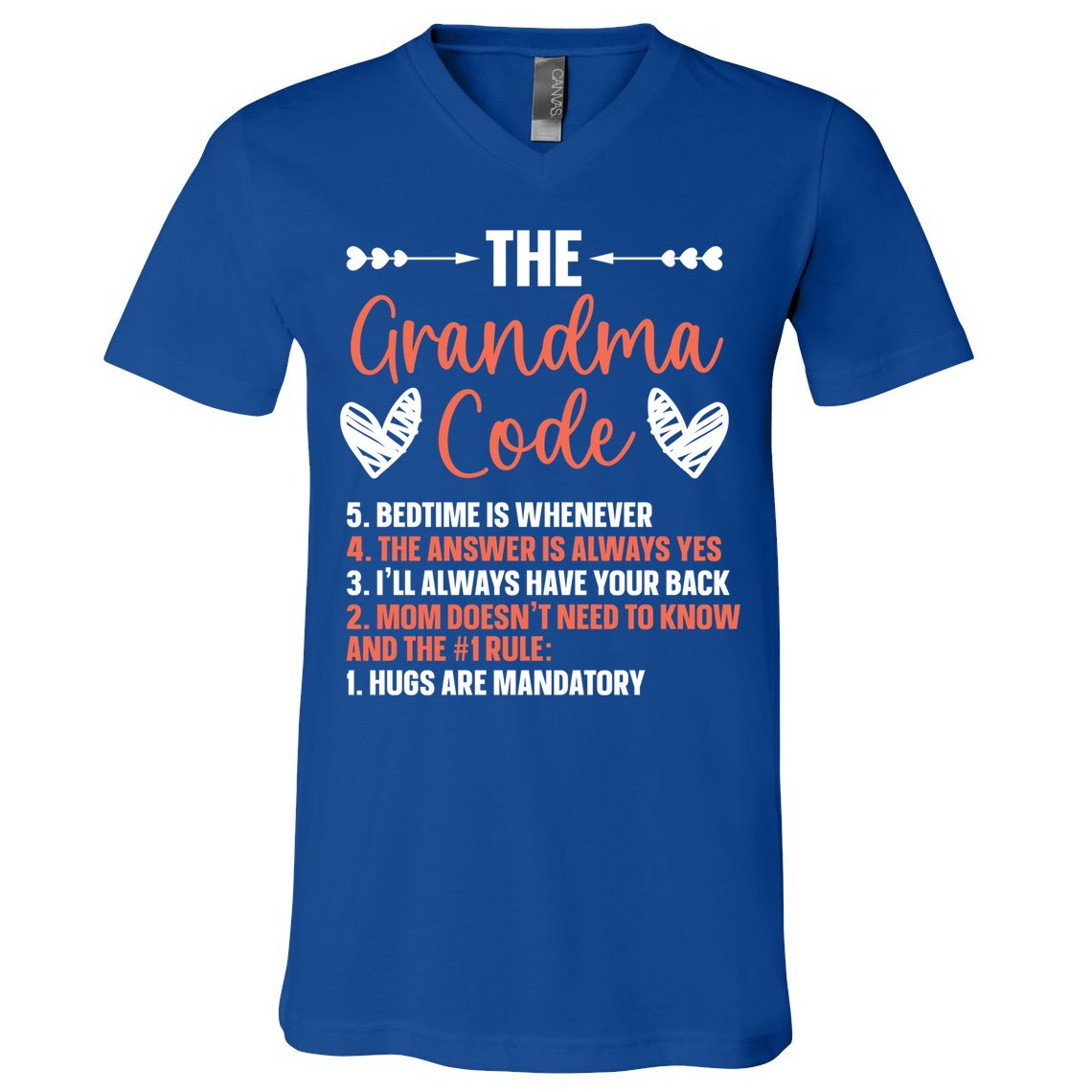 The Grandma Code Granny Grandmother Grandparent Gift V-Neck T-Shirt