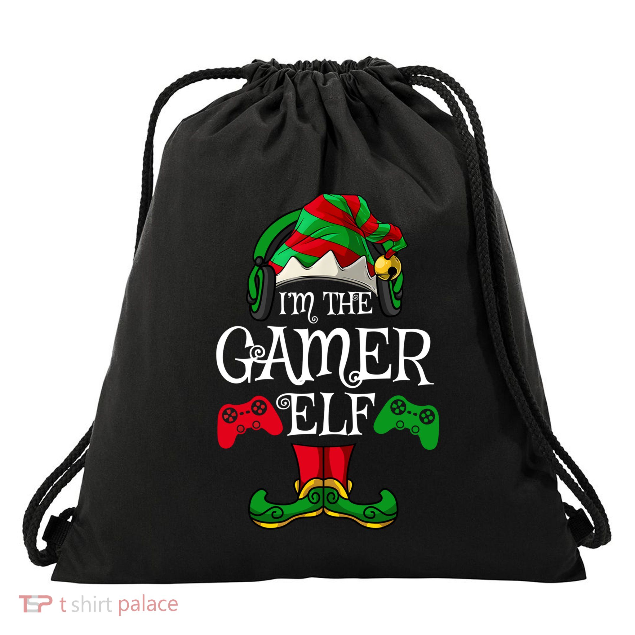 The Gamer Christmas Video Game Xmas Ugly Matching Pjs Gift Drawstring Bag