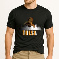 The Golden Driller Of Tulsa Oklahoma And The Tulsa Skyline Cooling Performance Crew T-Shirt