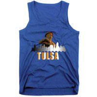 The Golden Driller Of Tulsa Oklahoma And The Tulsa Skyline Tank Top