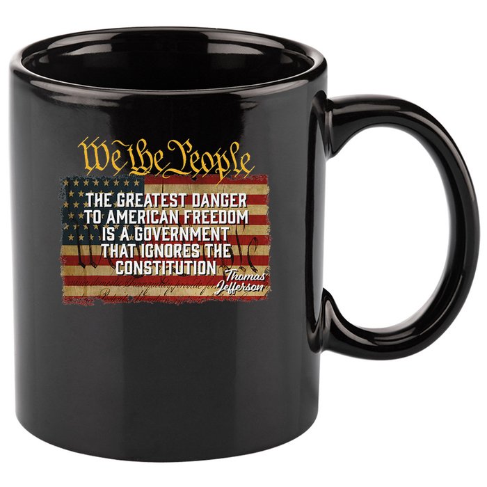 The Greatest Danger To American Freedom Thomas Jefferson 11oz C Handle Ceramic Mug