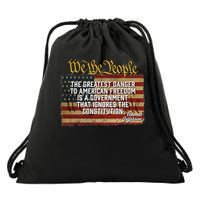 The Greatest Danger To American Freedom Thomas Jefferson Drawstring Bag