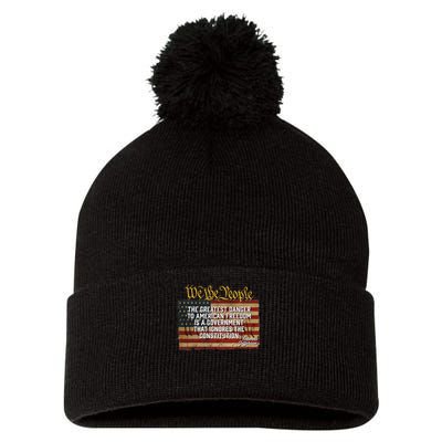 The Greatest Danger To American Freedom Thomas Jefferson Pom Pom 12in Knit Beanie