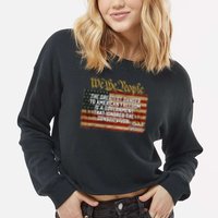 The Greatest Danger To American Freedom Thomas Jefferson Cropped Pullover Crew