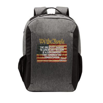 The Greatest Danger To American Freedom Thomas Jefferson Vector Backpack