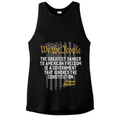 The Greatest Danger To American Freedom Thomas Jefferson Ladies PosiCharge Tri-Blend Wicking Tank